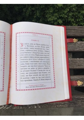 Євангеліє з позолоченими накладками 25х35см (червоне)